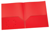 Oxford Poly Two Pocket Portfolio, Red, Pack of 25