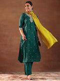 Libas Women'S Silk Blend Kurta Set (Gs1008 Green 2Xl