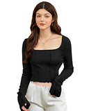 Eyebogler Womens Hooded Neck Half Sleeves Printed T-Shirt,BlackApparel,S