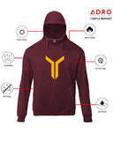 Adro Men'S Cotton Neck Hooded Sweatshirt (H22-M-Lnn-Mr_Maroon_2Xl)
