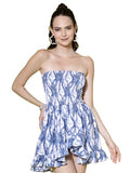 Oomph! Women'S Western & Fusion Wear Smocked Mini Dress For Women Western Blue - Md937,Cobalt BlueApparel,XL