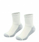 Athletic Crew Socks, White With Grey Reinforced Heel And Toe, Ribbed Design, Cushioned Support