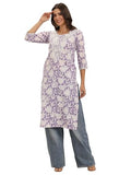 Libas Women'S Cotton Printed Regular Kurtas (29410O Lavender