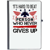 Udnag Ruled Notebook Diary Airforce | This Hard To Beat A Person Who Never Give Up, [A5 80Pages 80Gsm]