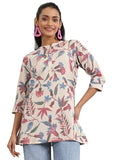 Libas Women'S Cotton Printed Straight Kurti (29371O_Multi_L) Multicolour