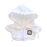 niannyyhouse 10cm~15cm 20cm Plush Doll Clothes Hoodie Cardigan Jacket Soft Stuffed Plush Toy Dress Up (White 20cm)