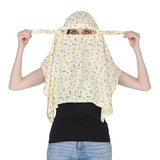 Sixsigma Cotton Short Scarf Cum Mask Scarves Usable For Vehicle Driver | White Printed Design | Universal Size | For Girl & Wome