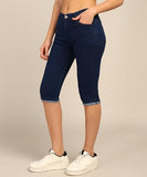 Nifty Women'S Denim Stretchable Slim Fit Capris (Cpri_Pln_Bsc_32_Basic_32)