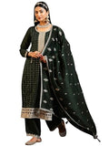 Libas Women'S Silk Blend Kurta Set (48907_Olive