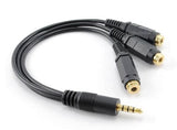 CablesOnline 9-inch 3.5mm (1/8) TRRS 4-Pole/3-Rings Male to 3X Female 3.5mm TRRS 4-Pole/3-Rings Stereo Splitter Audio Cable, Gold-Plated, AV-Y01F4
