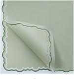Zarwani 10 Sheets Korean Style Waterproof Light Green Bouquet Wrapping Paper (58cm x 58cm, 60 Microns) | Wavy Lines Design, Gi