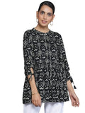 Libas Women'S Viscose Rayon Printed A-Line Kurtis (29626C Black