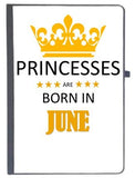 Udnag Ruled Notebook Diary Birthday | Princesses Are Born In June, [A5 80Pages 80Gsm]