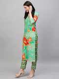 Anni Designer Women'S Cotton Blend Straight Printed Kurta With Pant (Ndr Green_Xxl_Green_Xx-Large),Green,2XL,Cotton Blend,NDR Green_1466,Kurta