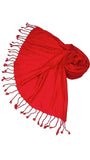 Kosweem Plain 3D Fashionable Woolen Winter Wear Thin Scarf/Stole/Shawl For Baby Girls Womens(Red)