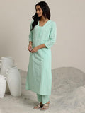 Libas Women'S Cotton Blend Kurta Set (400175O_Green_3Xl)