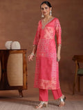 Libas Women'S Linen Kurta Set (486720R_Pink Pink M
