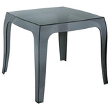 Compamia Queen Polycarbonate Patio Side Table in Transparent Black, Commercial Grade