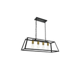 Living District Resolute 4-Light Metal Pendant In Brass/Black