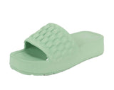 Ortho Joy Eva Sliders For Women || Waterproof & Everyday Flip Flops For Ladies || Slippers With Cushion Foot Bed || Anti-Slip Sole || Sweat Free || Super Flexible,Light Green,2.5,B0DQTFCGZX