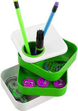 KINZILLA Multifunctional 4 Layer Compartments Plastic Rotating Pen Stand, Makeup Brush Holder, Pencil Holder, Mobile Holder & R