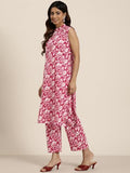 Shiv Textiles Cotton Printed Kurta Set For Women.(Kp-208-Maroon-3Xl)