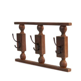 Farmhouse Wall Hooks Walnut Stained Multi