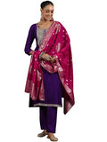Libas Women'S Silk Blend Kurta Set (Gs1003_Purple