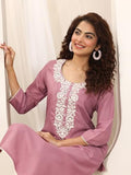 Libas Women'S Viscose Rayon Floral Straight Kurtas (98183_Pink_L)