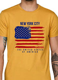 Adro Men'S Usa American Flag Printed Cotton T-Shirts (Rnr-M-Nww-Mu_Mustard_M)