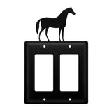 Village Wrought Iron Horse Double GFCI Cover