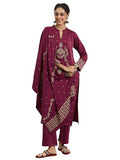 Libas Women'S Wool Blend Woven Design Kurta Set (48797W_Pink