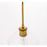Elegant Lighting Living District Indoor Modern Home Decorative Bright Ceiling Gene 1 Light Brass And Clear Glass Pendant