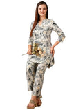 Anni Designer Women'S Cotton Blend Printed Ethnic Co-Ord Set (Tamar Grey-Nw_Xl_Grey_X-Large),Grey,XL