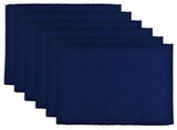 Dii 100% Cotton Basic Ribbed Placemat Set, Nautical Blue, 13X19, 6 Piece