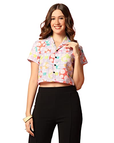 Toplot Women'S Casual Printed Crop Top With Short Sleeve Pack Of 2 (Combo-5135-Mlt-Cku-Xs),Multi-Chiku,,B0CCXX3744