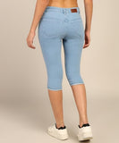 Nifty Women'S Denim Stretchable Slim Fit Capris (Cpri_Pln_Ice_30_Skyblue_30)