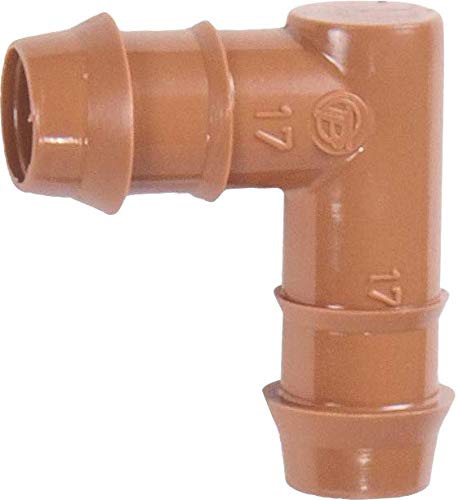 (20-Pack) Drip Irrigation Brown Barbed Elbow 90 Degree Fittings - Fits 1/2
