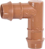 (20-Pack) Drip Irrigation Brown Barbed Elbow 90 Degree Fittings - Fits 1/2