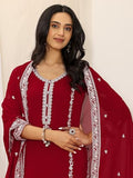 Libas Women'S Georgette Kurta Sets (99400_Red_Xxl)