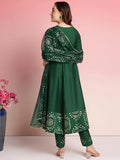 Gosriki Women'S Rayon Blend Printed Anarkali Kurta With Pant & Dupatta (Varuna Green-Vks01-Gs_S_Green_Small),GREEN,,B0DRNPW5X6