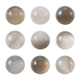 Fashewelry 50Pcs 12mm Natural Gray Agate Cabochon Stone Half Round Beads Flat Back Healing Crystal Gemstone Chakra Beads for Jew
