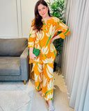 Anni Designer Women'S Cotton Blend Printed Ethnic Co-Ord Set (Gunta Yellow-Nw_L_Yellow_Large),Yellow,L,Cotton Blend,Regular,