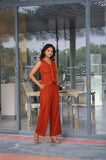 Anni Designer Women'S Rayon Viscose Straight Solid Kurta With Pant (Imperia Orange_Xl_Orange_X-Large),Orange,XL,Rayon,Casual,