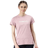 Enamor Women'S Letter Print Relaxed Fit T-Shirt (A306_Mauve Love Melange Belive Graphic,Mauve Love Melange BApparel,M