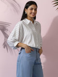Kotty Women'S Relaxed Fit Over Sized Casual Shirt(White,L)