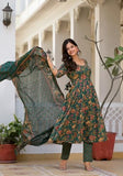 Fabnex Kurta Set For Women | Women Kurta | Women Kurta Sets Kurtis | Women Kurta Pant Set | Women Kurta Pant Set Women Kurti Set With Pant (K-67-68) (S, Green)