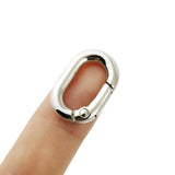 10 PCS TANJUN Carabiner Metal Spring Key Ring, Spring Keyring Buckle, Oval Ring for Bags,Purses (Silver)