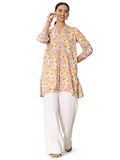 Libas Women'S Cotton Blend Floral Straight Kurtis (29667_Multicolour_M)