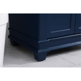 Elegant Decor Wesley 36 Steel And Solid Wood Single Bathroom Vanity Set In Blue